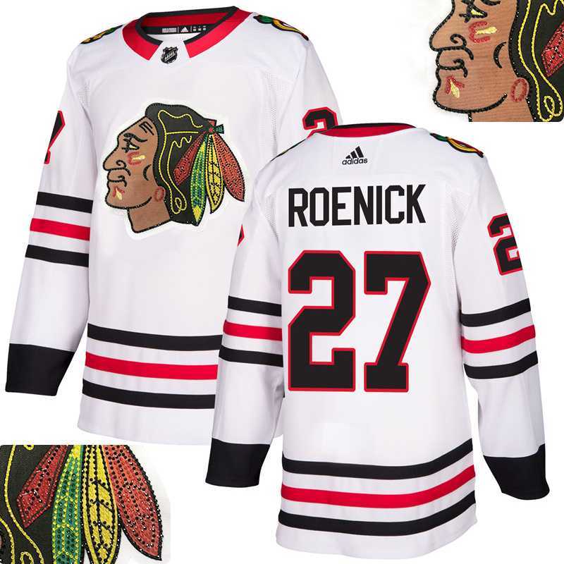 Blackhawks #27 Roenick White With Special Glittery Logo Adidas Jersey,We sell and wholesale Blackhawks #27 Roenick White With Special Glittery Logo Adidas Jersey on line form chian!